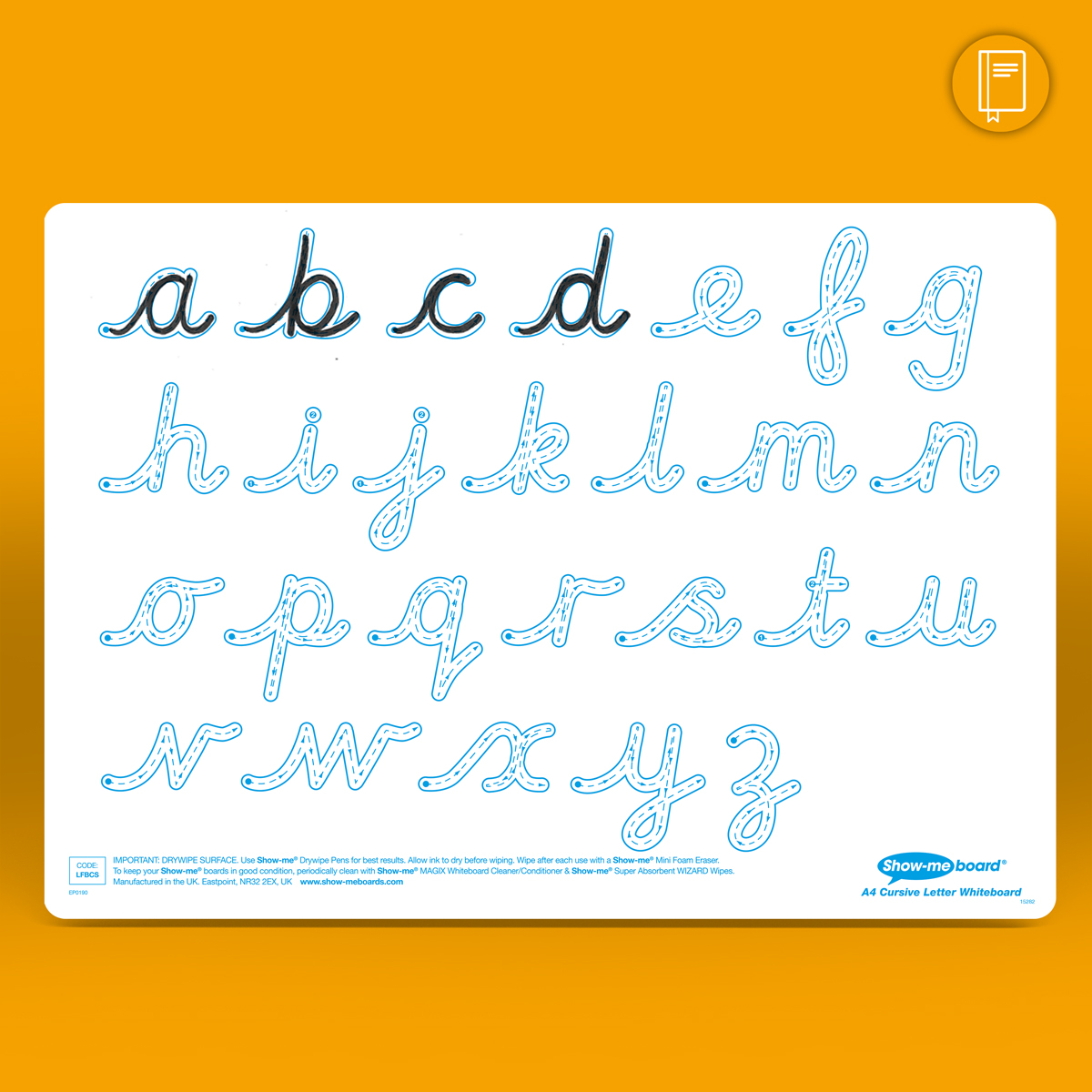 A4 Cursive Letter Formation Drywipe Boards Eastpoint